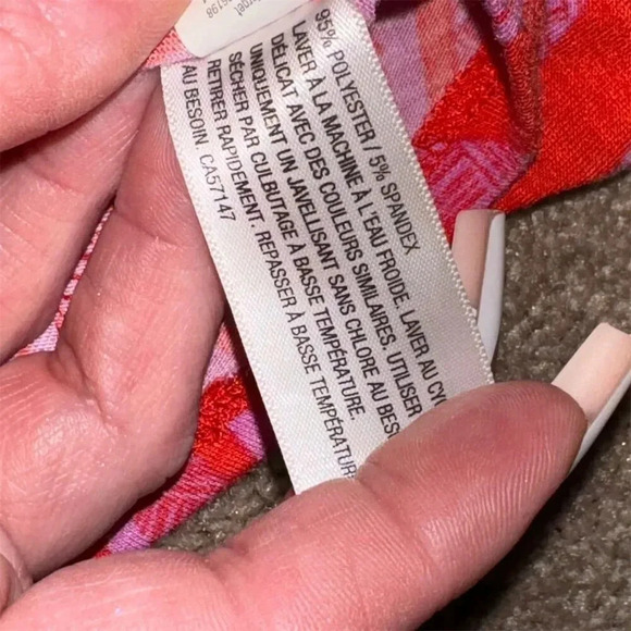 Xhilaration Women's XS Strapless High-Low Summer Dress Pink/Red Geometric - Picture 12 of 16